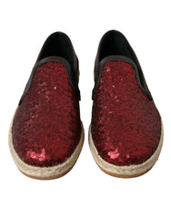 Dolce & Gabbana Red Sequined Loafers Slippers Men Shoes -   -  Dolce & Gabbana.