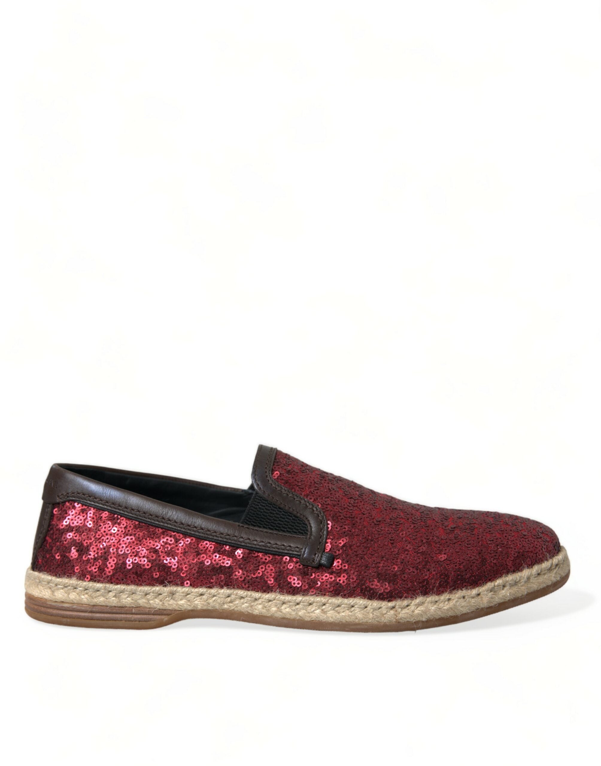 Dolce & Gabbana Red Sequined Loafers Slippers Men Shoes -   -  Dolce & Gabbana.