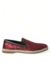 Dolce & Gabbana Red Sequined Loafers Slippers Men Shoes -   -  Dolce & Gabbana.