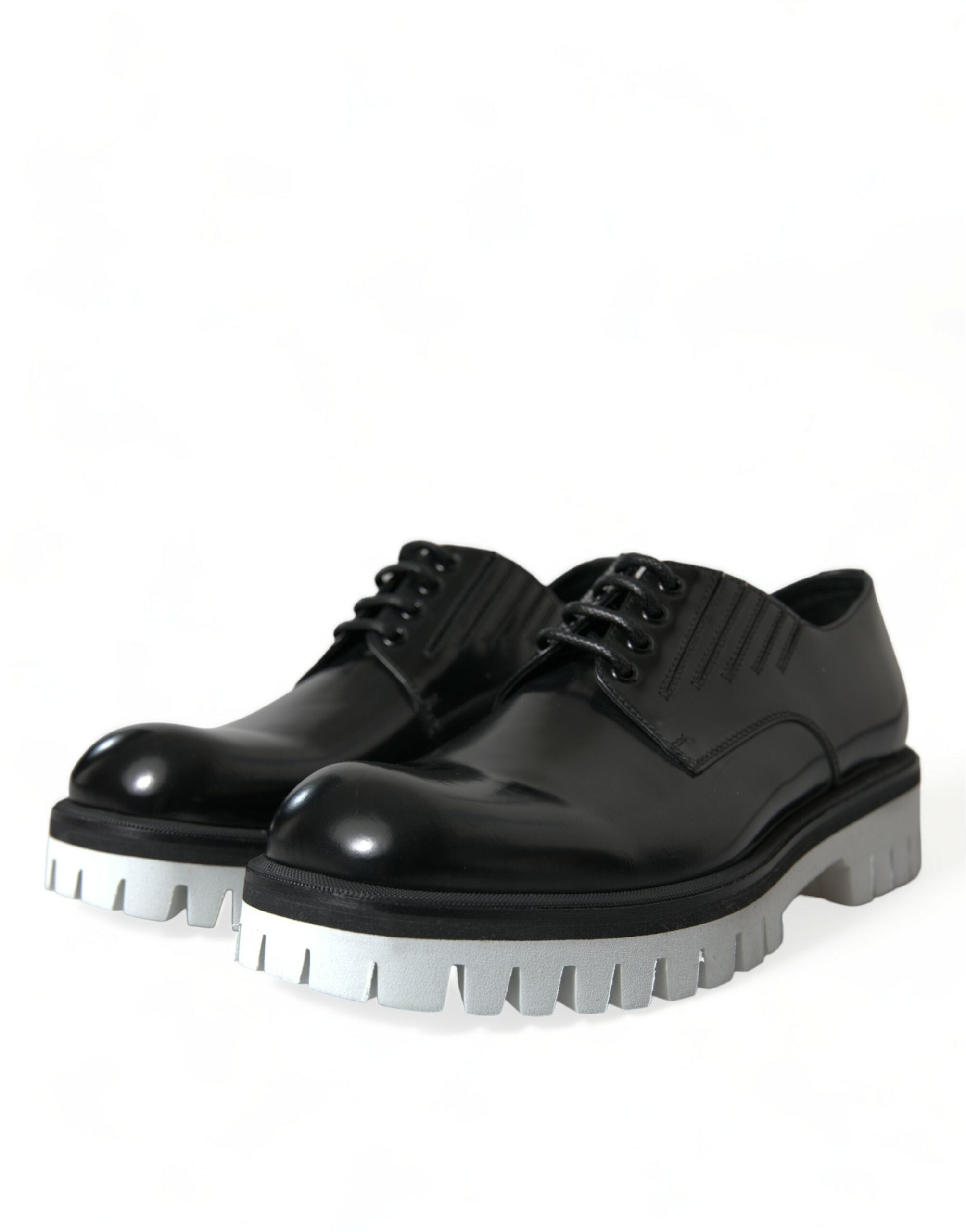 Dolce & Gabbana Black White Leather Lace Up Derby Dress Shoes -   -  Dolce & Gabbana. Dolce & Gabbana Black White Leather Lace Up Derby Dress Shoes -   -  Dolce & Gabbana.