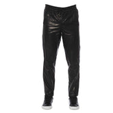 Trussardi Sleek Black Leather Trousers for Men -   -  Trussardi.