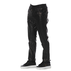 Trussardi Black Lamb Leather Men Trousers -   -  Trussardi.