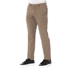 Trussardi Brown Cotton Men Trouser -   -  Trussardi.