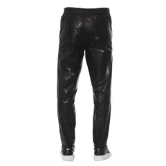 Trussardi Black Lamb Leather Men Trousers -   -  Trussardi.