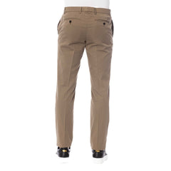 Trussardi Brown Cotton Men Trouser -   -  Trussardi.