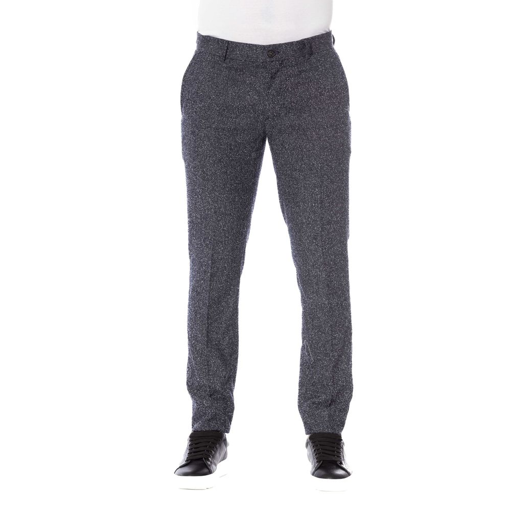 Trussardi Black Cotton Men Trousers -   -  Trussardi.