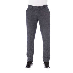 Trussardi Black Cotton Men Trousers -   -  Trussardi.