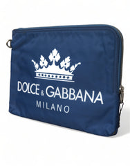 Dolce & Gabbana Blue DG Milano Print Nylon Pouch Clutch Men Bag -   -  Dolce & Gabbana.