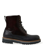 Dolce & Gabbana Black Leather Military Combat Boots Shoes -   -  Dolce & Gabbana.