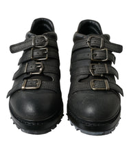 Dolce & Gabbana Black Leather Strap Men Ankle Boots Shoes -   -  Dolce & Gabbana.