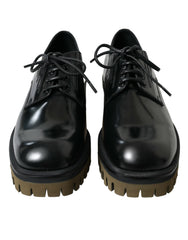 Dolce & Gabbana Black Leather Lace Up Derby Men Dress Shoes -   -  Dolce & Gabbana.