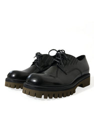 Dolce & Gabbana Black Leather Lace Up Derby Men Dress Shoes -   -  Dolce & Gabbana.