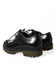 Dolce & Gabbana Black Leather Lace Up Derby Men Dress Shoes -   -  Dolce & Gabbana.