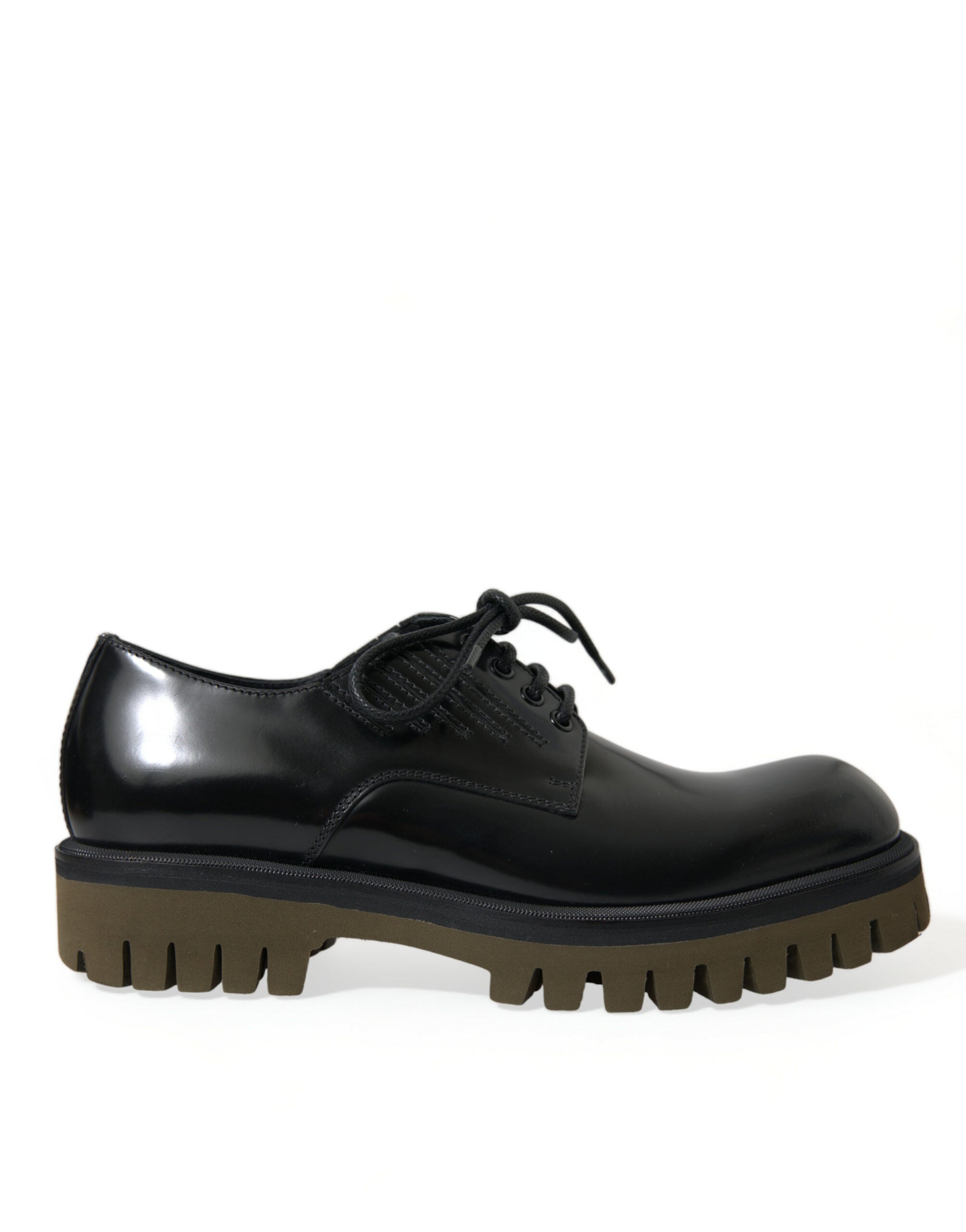 Dolce & Gabbana Black Leather Lace Up Derby Men Dress Shoes -   -  Dolce & Gabbana.