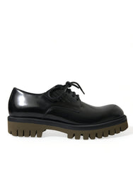 Dolce & Gabbana Black Leather Lace Up Derby Men Dress Shoes -   -  Dolce & Gabbana.