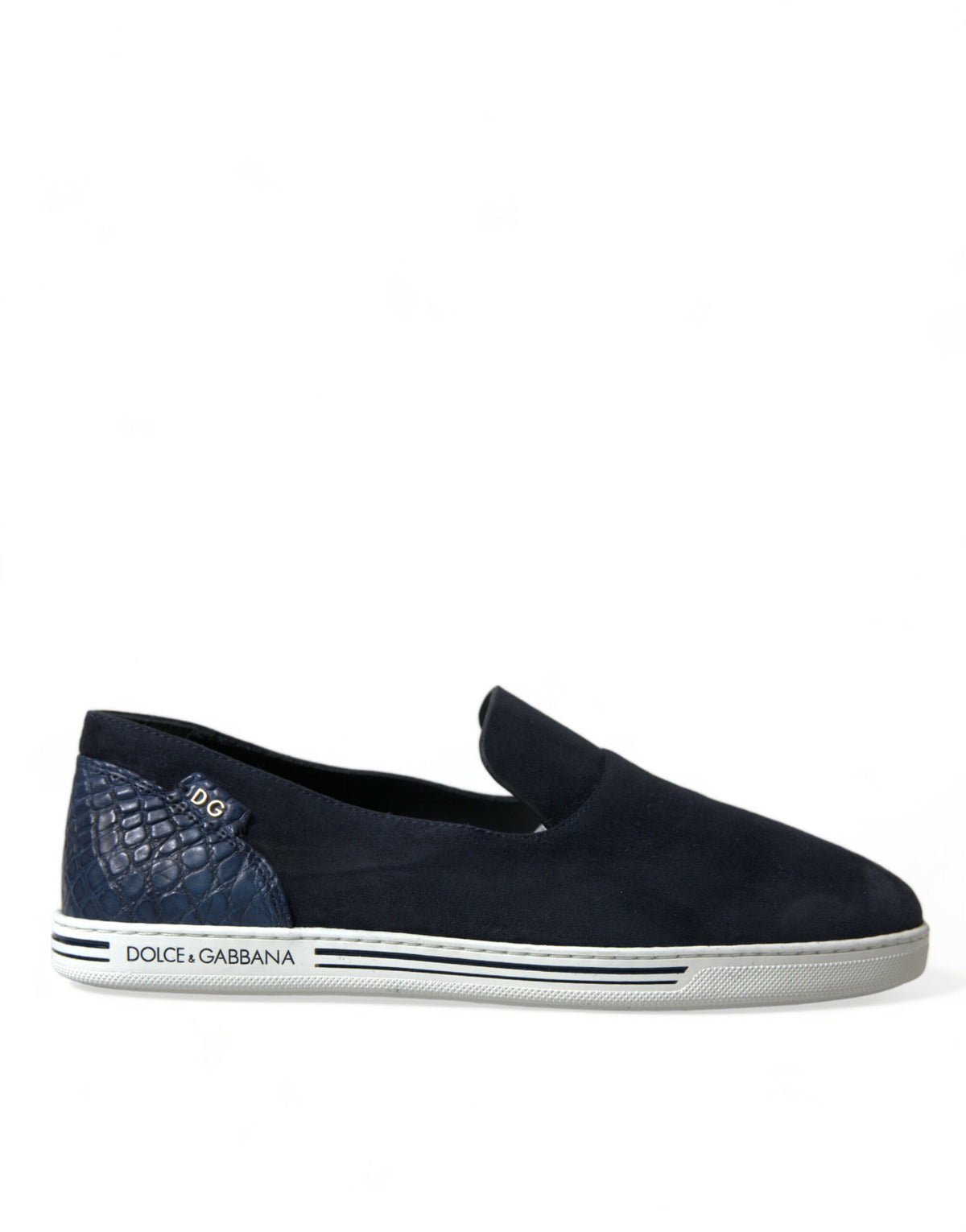 Dolce & Gabbana Blue Suede Caiman Loafers Saint Tropez Shoes -   -  Dolce & Gabbana.