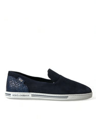 Dolce & Gabbana Blue Suede Caiman Loafers Saint Tropez Shoes -   -  Dolce & Gabbana.