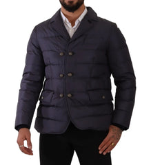 Dolce & Gabbana Blue Silk Goat Coat Blouson Winter Jacket -   -  Dolce & Gabbana.