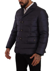 Dolce & Gabbana Blue Silk Goat Coat Blouson Winter Jacket -   -  Dolce & Gabbana.