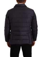 Dolce & Gabbana Blue Silk Goat Coat Blouson Winter Jacket -   -  Dolce & Gabbana.