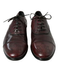 Dolce & Gabbana Bordeaux Leather Men Formal Derby Dress Shoes -   -  Dolce & Gabbana.