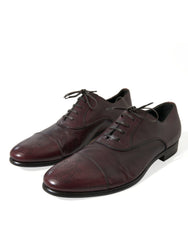 Dolce & Gabbana Bordeaux Leather Men Formal Derby Dress Shoes -   -  Dolce & Gabbana.