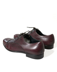 Dolce & Gabbana Bordeaux Leather Men Formal Derby Dress Shoes -   -  Dolce & Gabbana.