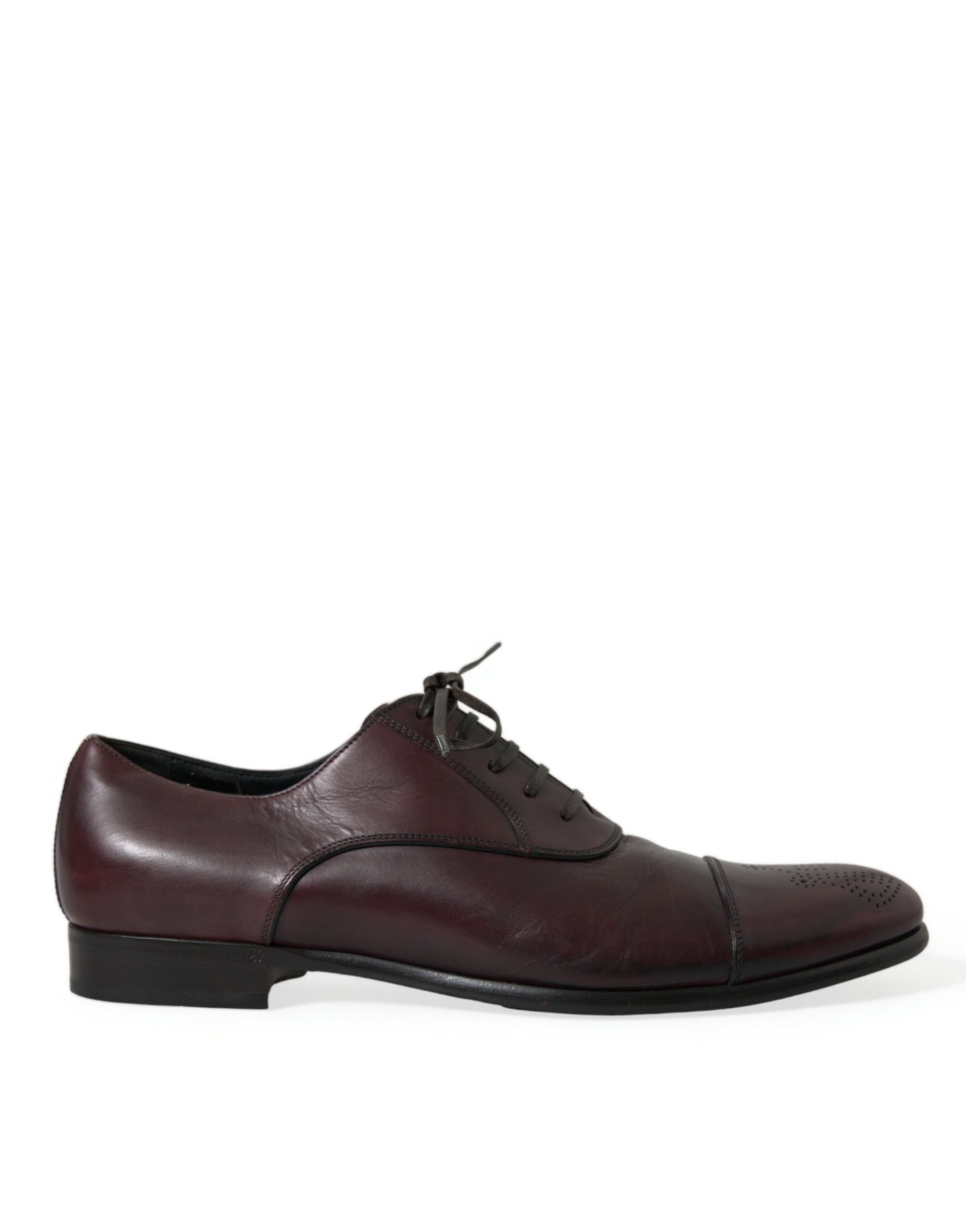 Dolce & Gabbana Bordeaux Leather Men Formal Derby Dress Shoes -   -  Dolce & Gabbana.
