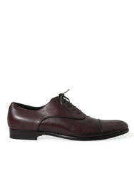 Dolce & Gabbana Bordeaux Leather Men Formal Derby Dress Shoes -   -  Dolce & Gabbana.