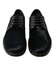 Dolce & Gabbana Black Stable Fur Derby SAN PIETRO Dress Shoes -   -  Dolce & Gabbana.