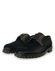 Dolce & Gabbana Black Stable Fur Derby SAN PIETRO Dress Shoes -   -  Dolce & Gabbana.