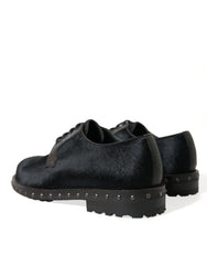 Dolce & Gabbana Black Stable Fur Derby SAN PIETRO Dress Shoes -   -  Dolce & Gabbana.