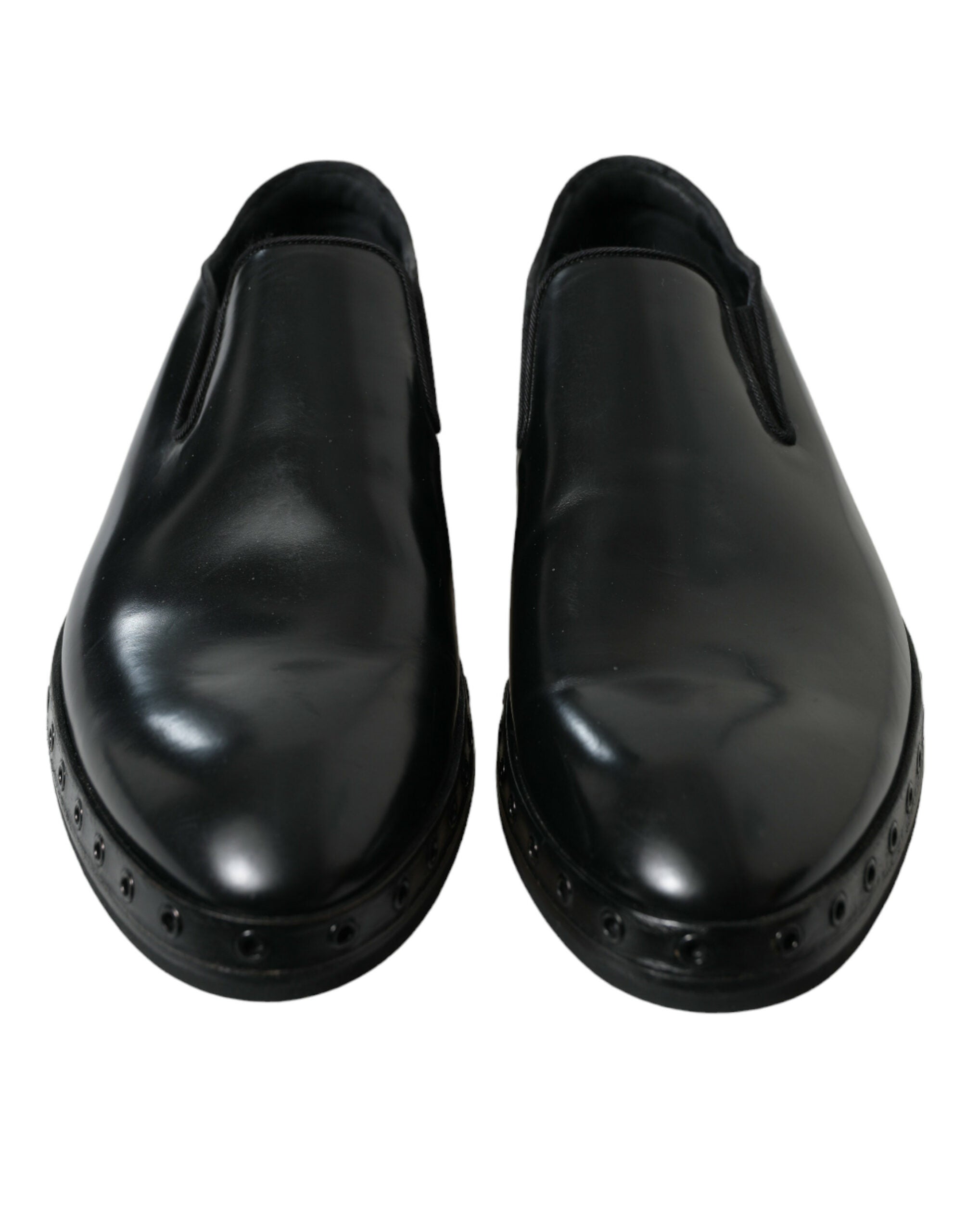 Dolce & Gabbana Black Leather Studded Loafers Dress Shoes -   -  Dolce & Gabbana. Dolce & Gabbana Black Leather Studded Loafers Dress Shoes -   -  Dolce & Gabbana.