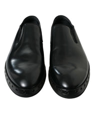 Dolce & Gabbana Black Leather Studded Loafers Dress Shoes -   -  Dolce & Gabbana.