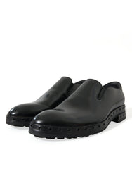 Dolce & Gabbana Black Leather Studded Loafers Dress Shoes -   -  Dolce & Gabbana.