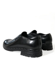 Dolce & Gabbana Black Leather Studded Loafers Dress Shoes -   -  Dolce & Gabbana.