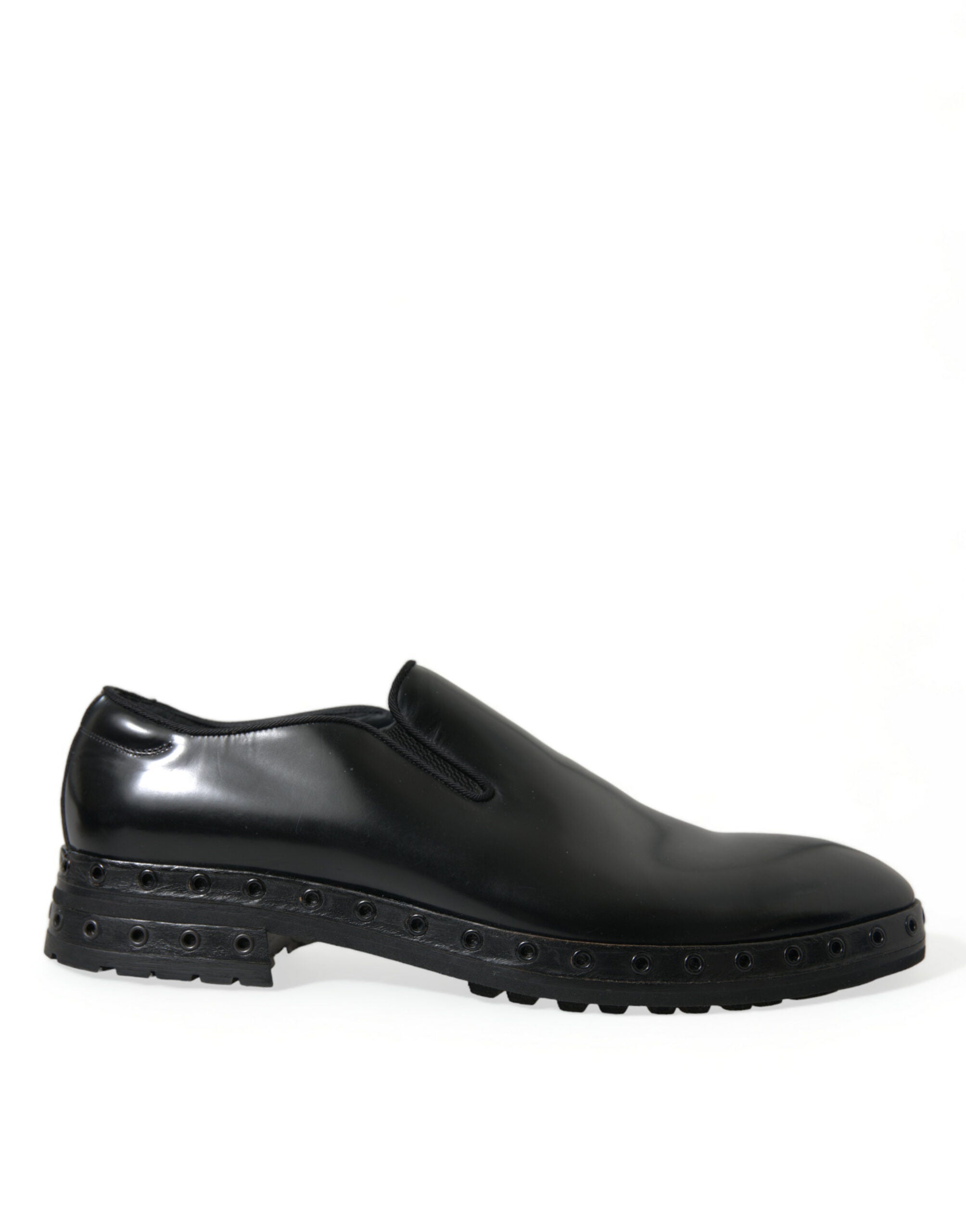 Dolce & Gabbana Black Leather Studded Loafers Dress Shoes -   -  Dolce & Gabbana.