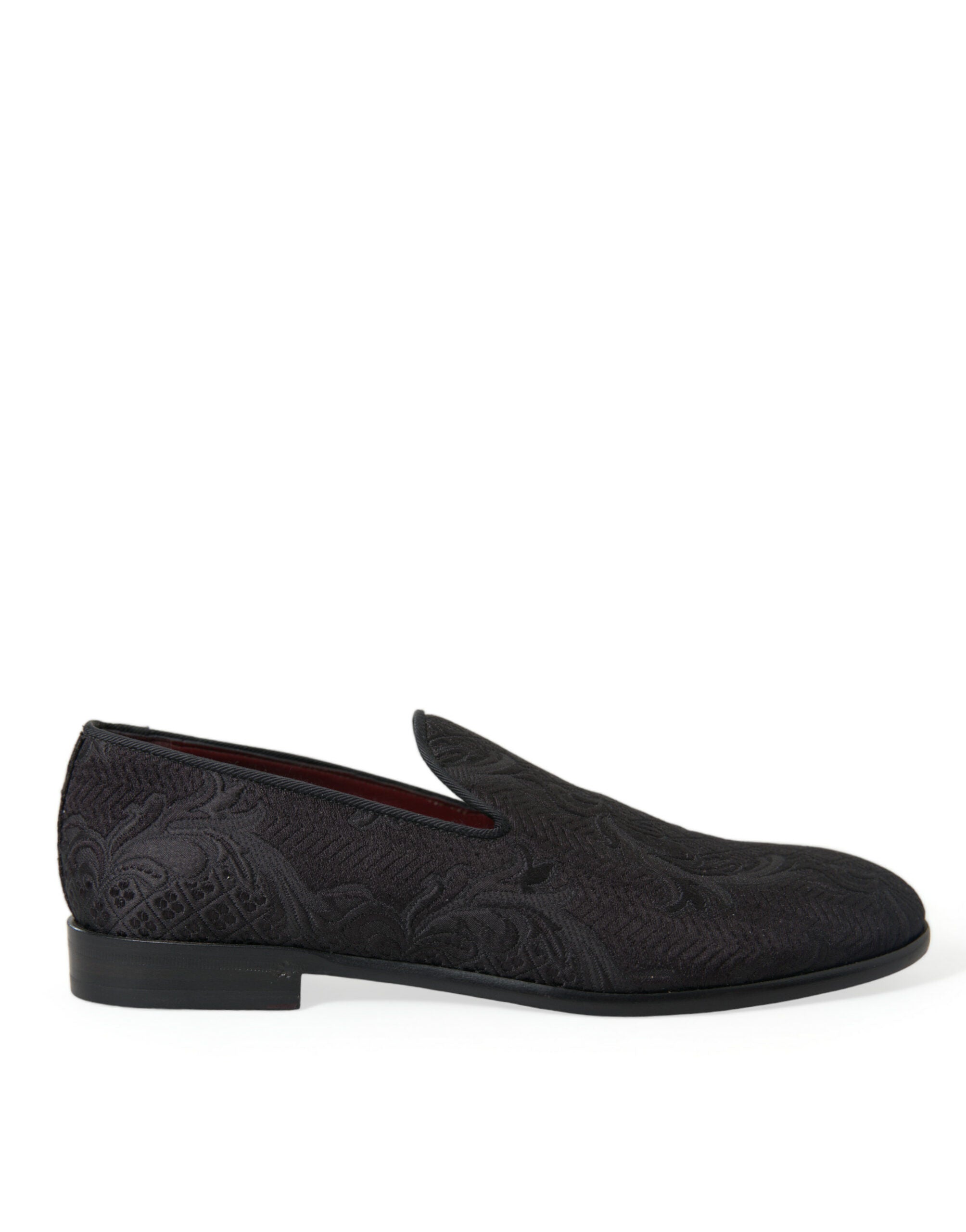 Dolce & Gabbana Black Brocade Men Slip On Loafer Dress Shoes -   -  Dolce & Gabbana.