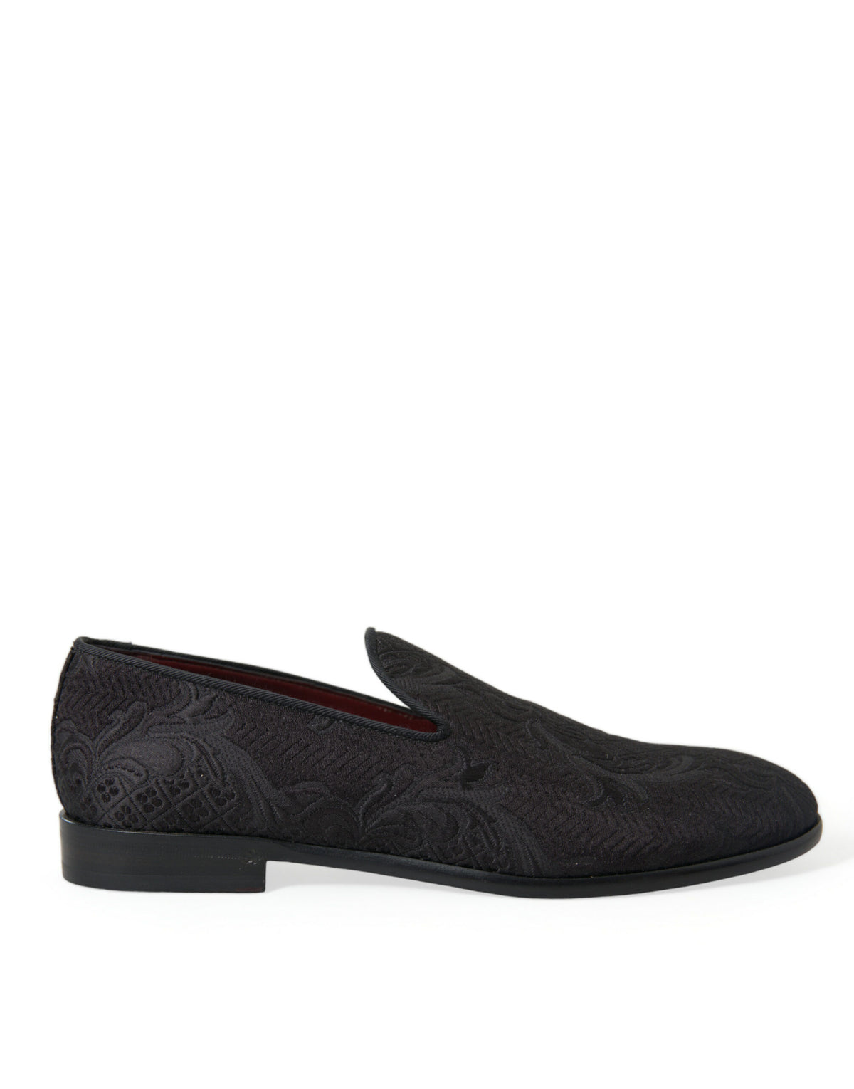 Dolce & Gabbana Black Brocade Men Slip On Loafer Dress Shoes -   -  Dolce & Gabbana.