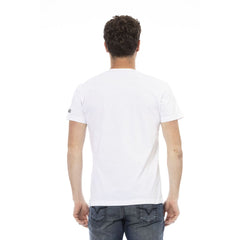 Trussardi Action White Cotton Men's V-Neck T-Shirt -   -  Trussardi Action.