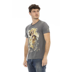 Trussardi Action Gray Cotton Men T-Shirt -   -  Trussardi Action.