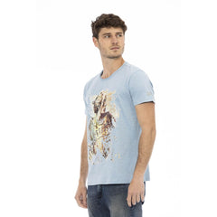 Trussardi Action Light Blue Cotton Men T-Shirt -   -  Trussardi Action.