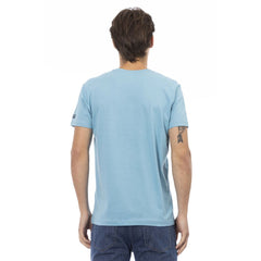 Trussardi Action Light Blue Cotton Men T-Shirt - - Trussardi Action.
