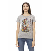 Trussardi Action Gray Cotton Women T-Shirt -   -  Trussardi Action.
