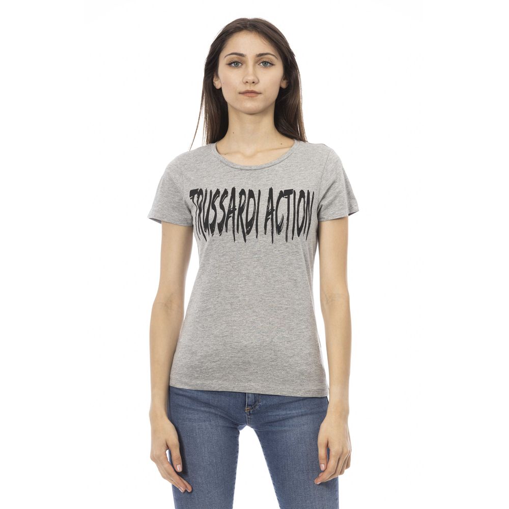 Trussardi Action Gray Cotton Women T-Shirt -   -  Trussardi Action.