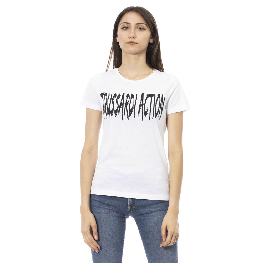 Trussardi Action White Cotton Women T-Shirt -   -  Trussardi Action.
