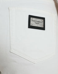 Dolce & Gabbana White Cotton Cropped Wide Leg Denim Jeans -   -  Dolce & Gabbana.