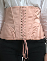 Dolce & Gabbana Pink Silk Stretch Belt Waist Strap Corset Top -   -  Dolce & Gabbana.