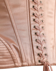 Dolce & Gabbana Pink Silk Stretch Belt Waist Strap Corset Top -   -  Dolce & Gabbana.