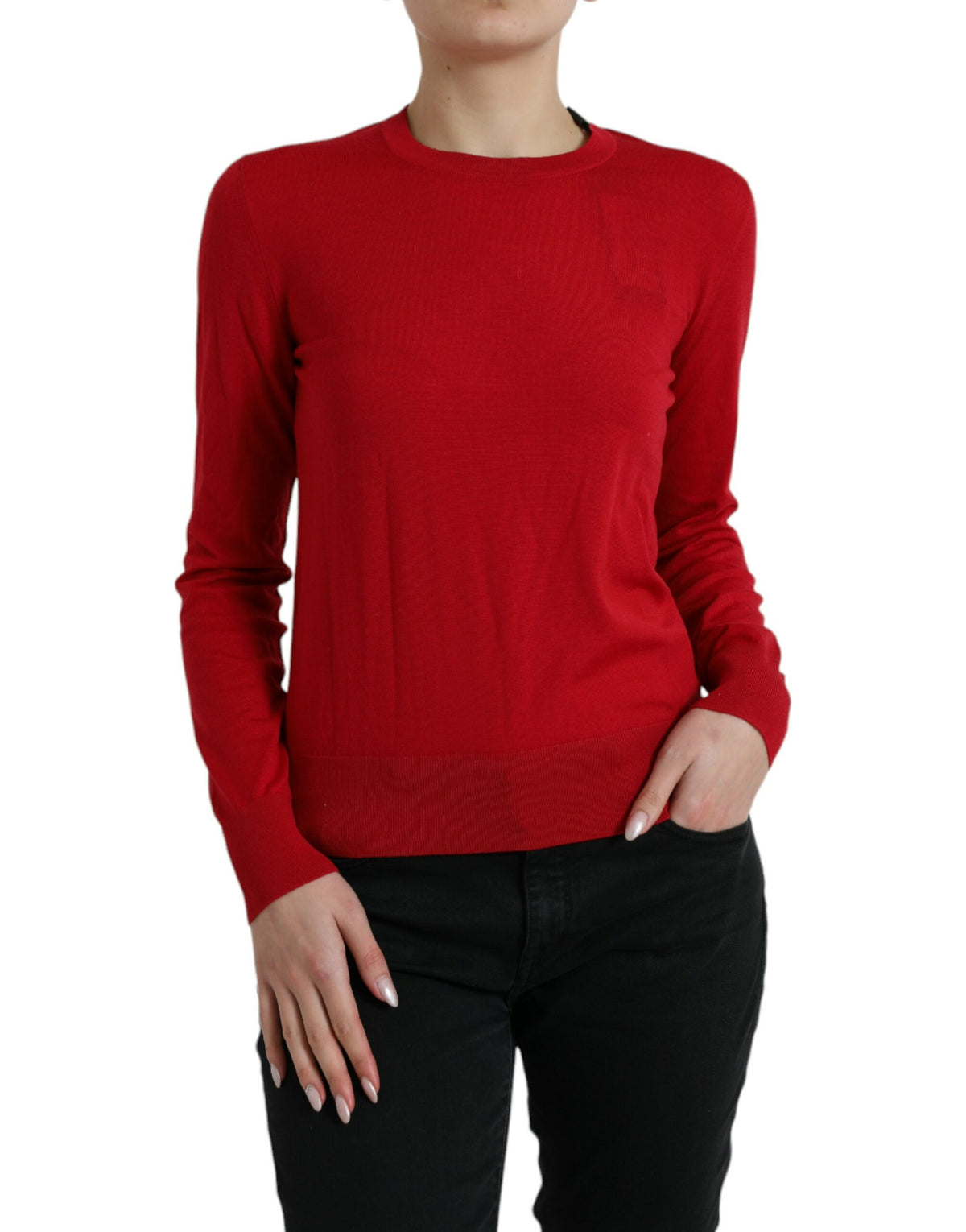 Dolce & Gabbana Red Wool Knitted Crew Neck Pullover Sweater -   -  Dolce & Gabbana.